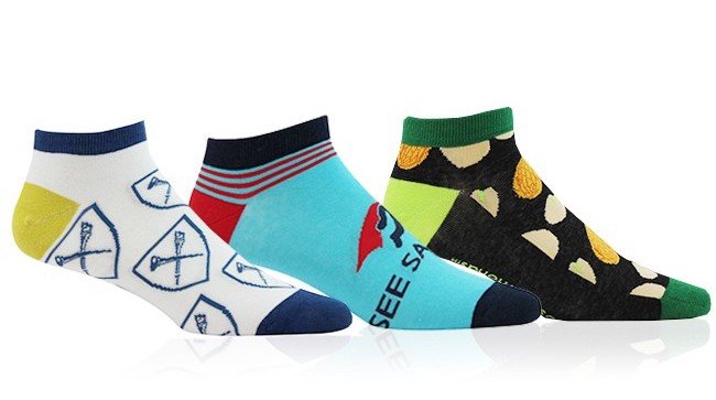 Student swag ideas include embroidered or printed socks.