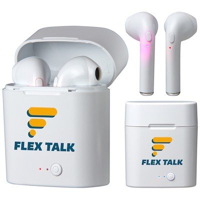 Customized Earbuds are great swag for college students.