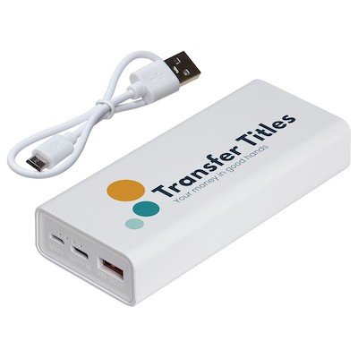 Personalized Phone Charger swag items for college students.
